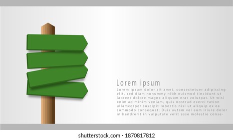 vector illustration of a wooden plank in green and there is empty space for editing