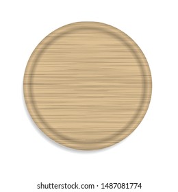 Vector illustration. Wooden plate. Top view.