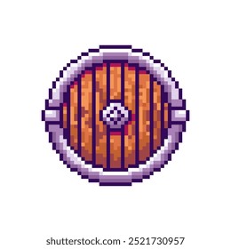 Vektorgrafik von Holzschild mit Pixel Art Design, perfekt für Spielobjekte thematische Designs