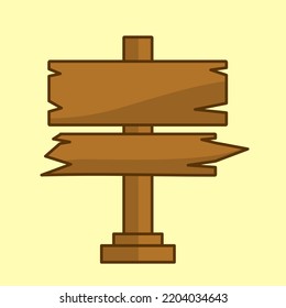 Vector illustration of a wooden signboard