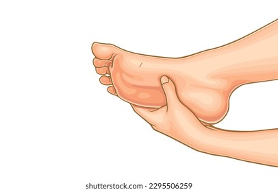 Vector illustration of wooden splinter on foot,accidents from walking barefoot on wooden floors,isolated on white background.Health care,Skin care feet,Precaution,Prevention of walking accidents.