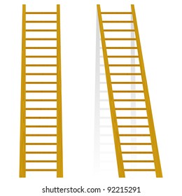 Vector illustration of a wooden staircase