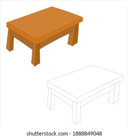 Vektorgrafik eines Holztisches.