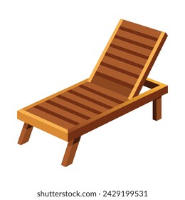 Vector of illustration wooden Teak Lounge Chair on white