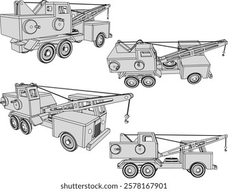 vector illustration of wooden toy car vehicle heavy equipment design for decorating living room table furniture