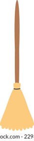 Vector illustration of wooden witch Vector illustration of wooden witch broomstick in cartoon style for Halloween design. Vector template of wooden besom for housework and cleaning