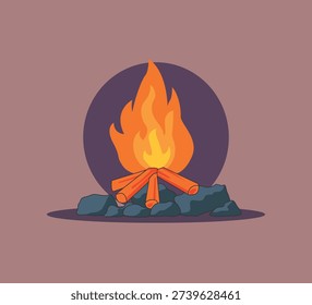 vector illustration of a woodfire 