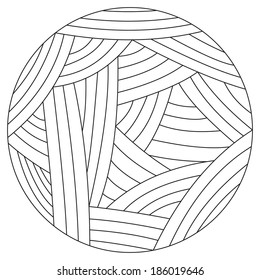 Vector illustration of wool ball. clew, wool yarn. Vector illustration