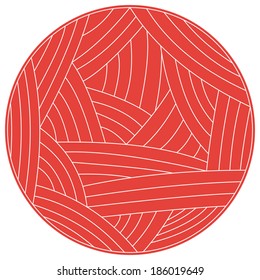 Vector illustration of wool ball.  red clew, wool yarn. Vector illustration