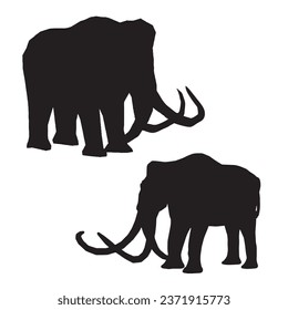 Vector Illustration of Woolly Mammoth Silhouette