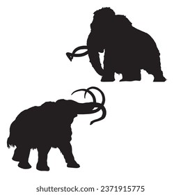 Vector Illustration of Woolly Mammoth Silhouette