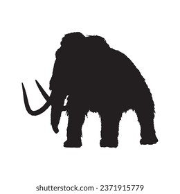 Vector Illustration of Woolly Mammoth Silhouette