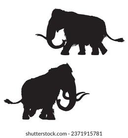 Vector Illustration of Woolly Mammoth Silhouette