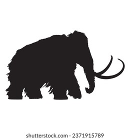 Vector Illustration of Woolly Mammoth Silhouette