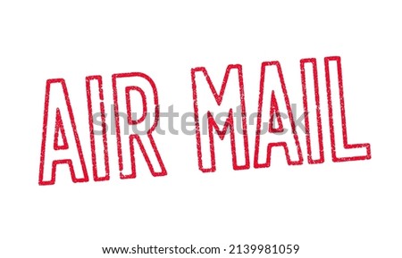 Vector illustration of the word Air Mail in red ink stamp
