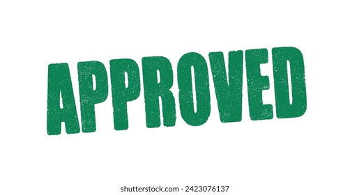 Vector illustration of the word Approved in green ink stamp
