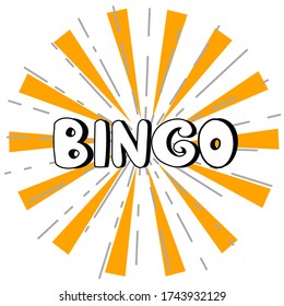 ilustración vectorial con la palabra "BINGO" en un fondo con rayos