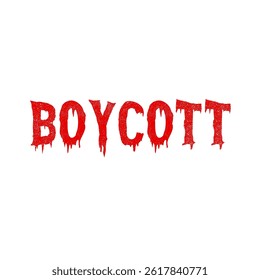 Vector illustration of the word BOYCOTT in red and white color combination