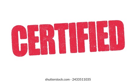 Ilustración vectorial de la palabra Certificado en tinta roja