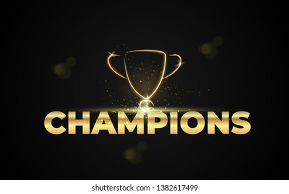 Vector Illustration word champions, Abstract image of a champion cup