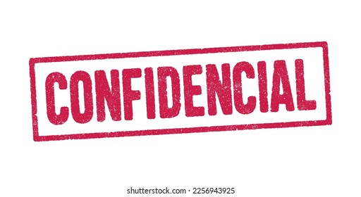 Vector illustration of the word confidencial (Confidential in Spanish and Portuguese) in red ink stamp