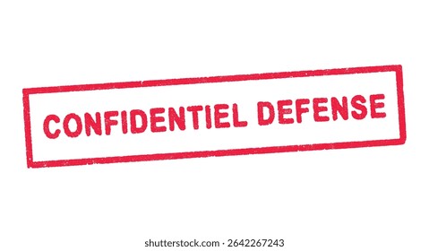 Vector illustration of the word Confidentiel defense (Defense Confidential in French) in red ink stamp