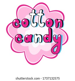 Vector Illustration Word Cotton Candy On Stock Vector (Royalty Free ...