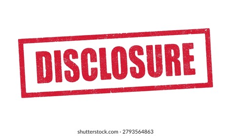 Vector illustration of the word Disclosure red ink stamp