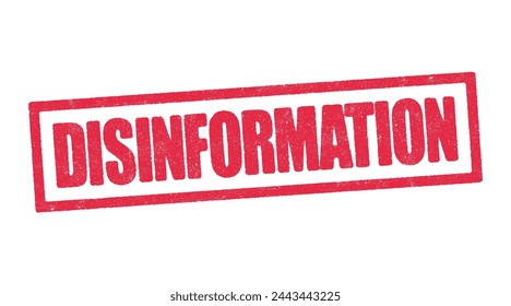 Ilustración vectorial de la palabra Desinformación en tinta roja