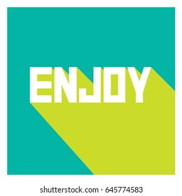 Vector illustration. The word drop-shadow. Bright colors, white font. Design for postcards and posters.