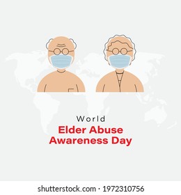 vector illustration for word elder abuse awareness day-15 june