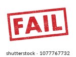 Vector illustration of the word Fail in red ink stamp
