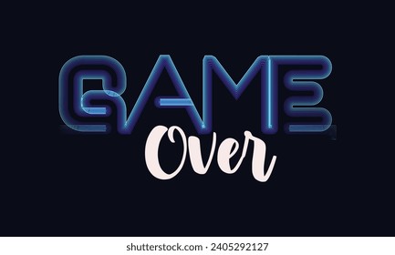 Vector Illustration word Game Over - Play Again in cyber noise glitch design. For games, banner, web pages