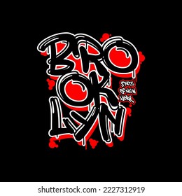 Vector illustration of word graphics, brooklyn, Creative clothing, perfect for the design of t-shirts, etc.