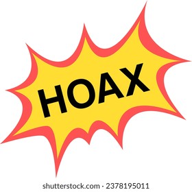 Vector illustration of the word hoax with explosion background