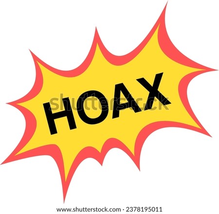 Vector illustration of the word hoax with explosion background