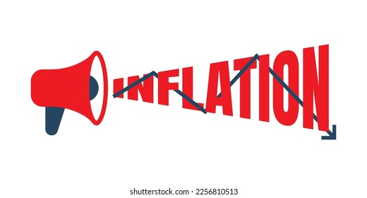 Vektorgrafik des Worts Inflation in der roten Farbstempel