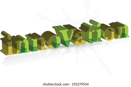 Vector illustration of the word innovation in puzzle isolated on white background