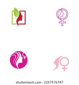 vector illustration of word international happy women day logo design