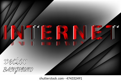 vector illustration of the word internet