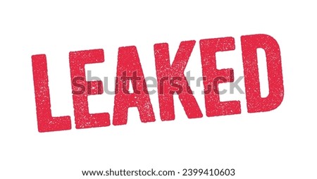 Vector illustration of the word Leaked red ink stamp