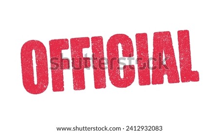 Vector illustration of the word Official in red ink stamp