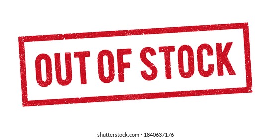 Vector illustration of the word Out Of Stock red ink stamp