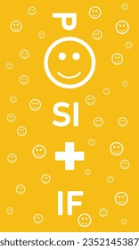 Vector illustration of the word 'Positive' with a smiling icon, portraying the essence of positif thinking