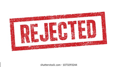 Vector illustration of the word Rejected in red ink stamp