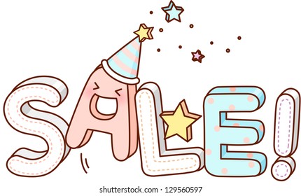 A vector illustration of word Sale