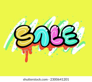 Vector illustration of the word "SALE" in graffiti technique.