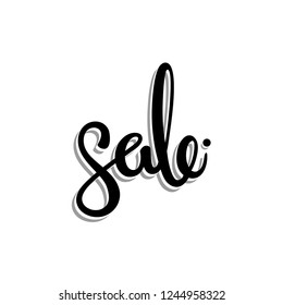 Vector illustration with word, sale text, orthography letters