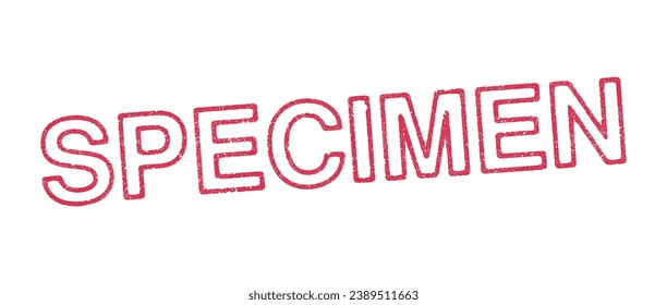 Vector illustration of the word Specimen in red ink stamp