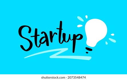 Ilustración vectorial con inicio de palabra y bombilla. Fondo decorativo abstracto de negocio con inicio de palabra y bombilla para banner de negocio, afiche, impresión
